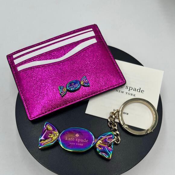 Kate Spade Candy Shop Set Candy Card Case and Wrapped Foil Key Fob One Size New - Picture 1 of 6